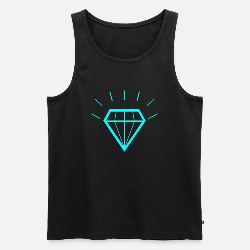 glänzender Diamant - Männer Premium Bio Tank Top - Schwarz