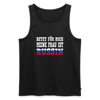 Russin Russische Frau Ehemann Junggesellenabschied - Männer Premium Bio Tank Top - Schwarz - Vorne - Michal (187cm)