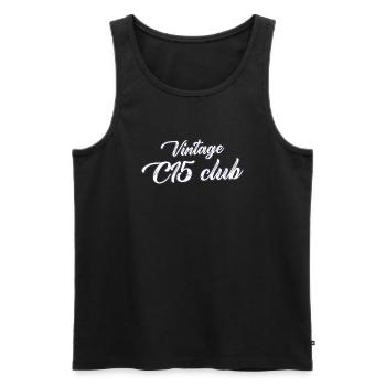 Vintage C15 club - Débardeur bio Premium Homme - noir - Devant - AI Model Male 178 light (178cm)