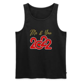 2022 ME and YOU and TWENTY TWENTY TWO (Ich und Du) - Männer Premium Bio Tank Top - Schwarz - Vorne - AI Model Male 178 light (178cm)