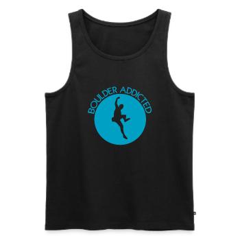 Bouldern Klettern Climbing - Männer Premium Bio Tank Top - Schwarz - Vorne - AI Model Male 178 light (178cm)