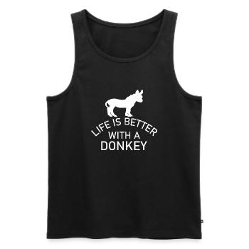 Donkey Esel - Männer Premium Bio Tank Top - Schwarz - Vorne - AI Model Male 178 light (178cm)