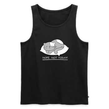 Sleeping cat: Not today! - Men's Premium Organic Tank Top - black - Front - Michal (187cm)