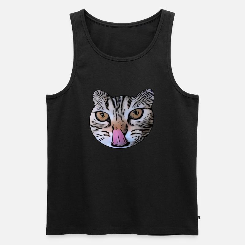 Verschleckte katze - Männer Premium Bio Tank Top - Schwarz