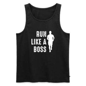 Marathon Running - Men's Premium Organic Tank Top - black - Front - AI Model Male 178 light (178cm)