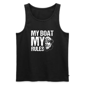 Amateurs de bateau Capitaine de bateau Capitaines - Débardeur bio Premium Homme - noir - Devant - Michal (187cm)