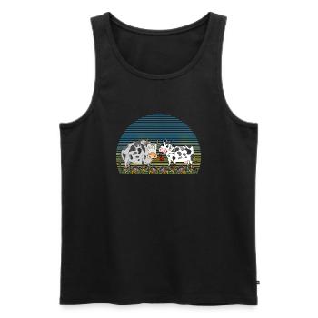 Cow and bull - Men's Premium Organic Tank Top - black - Front - AI Model Male 178 light (178cm)