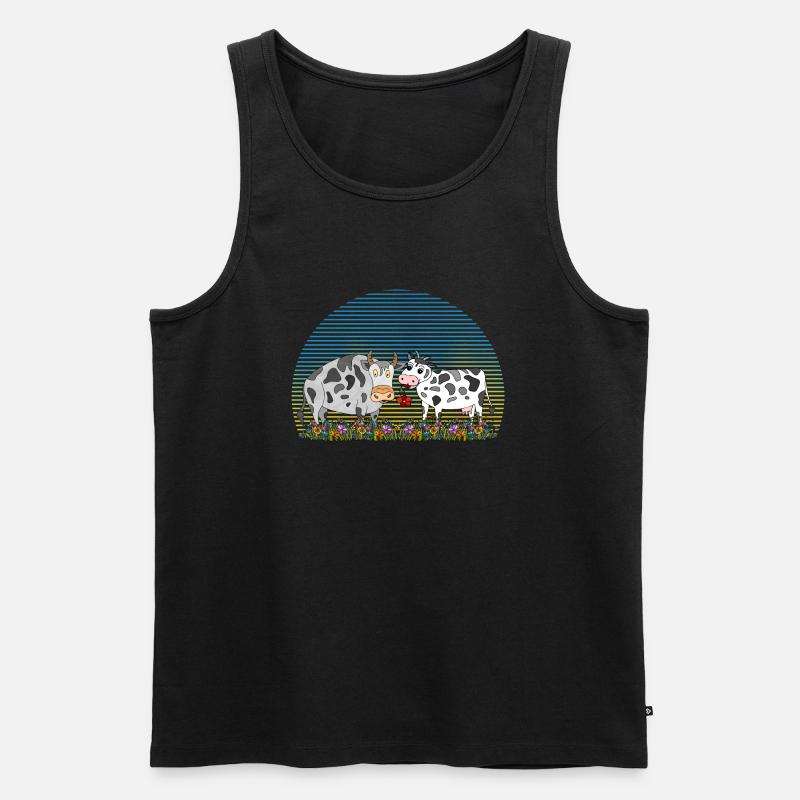 Kuh und Bulle - Männer Premium Bio Tank Top - Schwarz