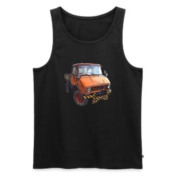 Unimog 406 / 412 - Männer Premium Bio Tank Top - Schwarz - Vorne - AI Model Male 178 light (178cm)