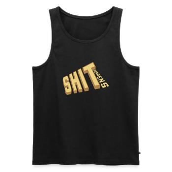 Shit happens Spaß Spruch - Männer Premium Bio Tank Top - Schwarz - Vorne - AI Model Male 178 light (178cm)
