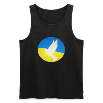 Ukraine Friedenstaube - No War - Männer Premium Bio Tank Top - Schwarz - Vorne - AI Model Male 178 light (178cm)