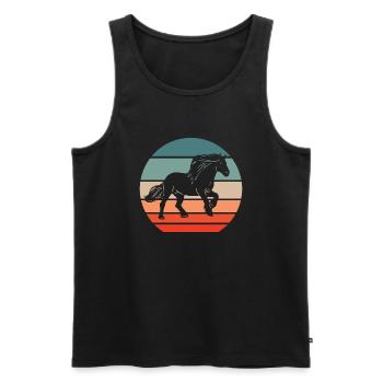 Clydesdale Pferd retro Zugpferd Motiv - Männer Premium Bio Tank Top - Schwarz - Vorne - AI Model Male 178 light (178cm)