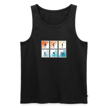 | scientifique Tableau périodique des éléments - Débardeur bio Premium Homme - noir - Devant - AI Model Male 178 light (178cm)