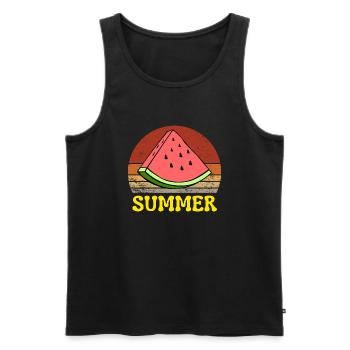 Summer Watermelon Vintage Sunset Retro - Men's Premium Organic Tank Top - black - Front - AI Model Male 178 light (178cm)