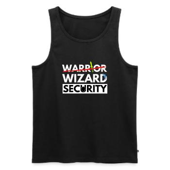 WARRIOR IS WIZARD SECURITY DRAGONS ADVENTURES JDR - Men's Premium Organic Tank Top - black - Front - Michal (187cm)