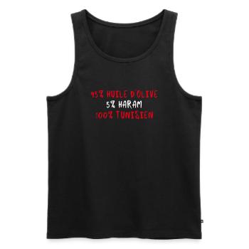 100% Tunisien - Débardeur bio Premium Homme - noir - Devant - Michal (187cm)