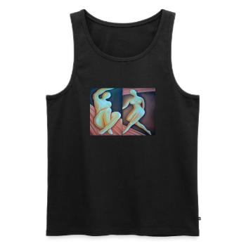 Adam and Eve - Men's Premium Organic Tank Top - black - Front - AI Model Male 178 light (178cm)