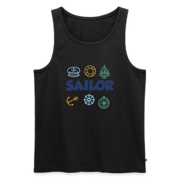 Sailing Water Sports - Men's Premium Organic Tank Top - black - Front - Michal (187cm)