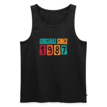 Né en 1987 cadeau de 35e anniversaire - Débardeur bio Premium Homme - noir - Devant - Michal (187cm)