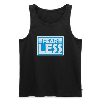 fearless Text Quote Design - Men's Premium Organic Tank Top - black - Front - AI Model Male 178 light (178cm)