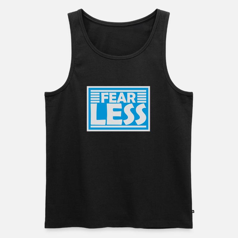 fearless Text Zitat Design - Männer Premium Bio Tank Top - Schwarz