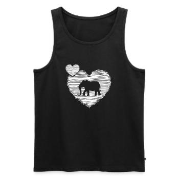 Elefant Dickhäuter Afrika Safari Elefantenpflege - Männer Premium Bio Tank Top - Schwarz - Vorne - Michal (187cm)