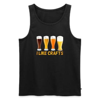 I Like Crafts Bier Beer Lustiges Motiv - Männer Premium Bio Tank Top - Schwarz - Vorne - AI Model Male 178 light (178cm)