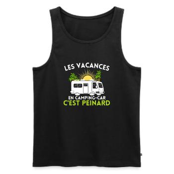 humour camping car vacances peinard - Débardeur bio Premium Homme - noir - Devant - Michal (187cm)