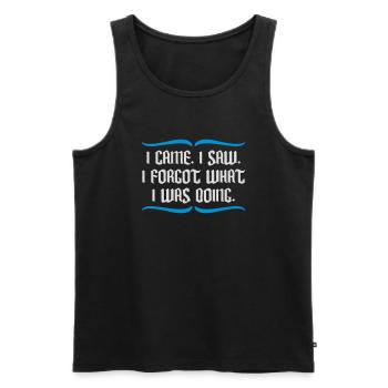 I came saw forget - Men's Premium Organic Tank Top - black - Front - AI Model Male 178 light (178cm)