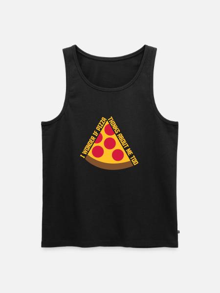 pizza thinks about me - Men's Premium Organic Tank Top - black