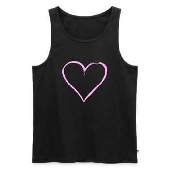 Symbole de coeur Amour Mignons Cœurs Rose Dessin Vecteur - Débardeur bio Premium Homme - noir - Devant - Michal (187cm)