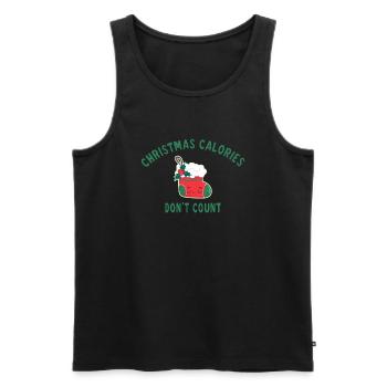 Christmas calories don't count - Débardeur bio Premium Homme - noir - Devant - Michal (187cm)