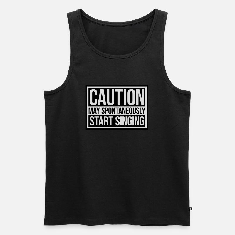 may spontaneously start singing - Men's Premium Organic Tank Top - black