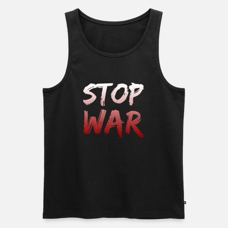 Stop War - Männer Premium Bio Tank Top - Schwarz
