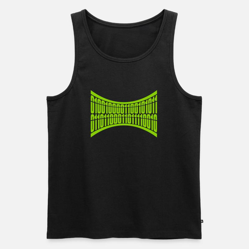 Binary Code Program Language - Men's Premium Organic Tank Top - black