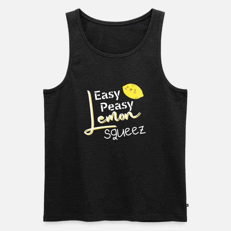 Easy Peasy Zitrone Squeezy - Männer Premium Bio Tank Top - Schwarz