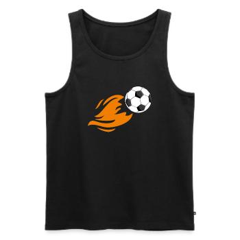Flaming soccer ball - Men's Premium Organic Tank Top - black - Front - AI Model Male 178 light (178cm)
