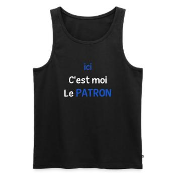 Ici c'est moi le patron - Débardeur bio Premium Homme - noir - Devant - Michal (187cm)