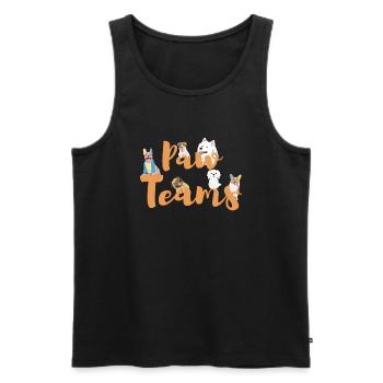 Paw teams, Funny dogs art, dogs lover - Männer Premium Bio Tank Top - Schwarz - Vorne - AI Model Male 178 light (178cm)