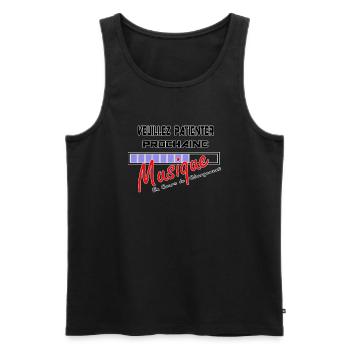Logo Musique en Chargement ! - Débardeur bio Premium Homme - noir - Devant - Michal (187cm)