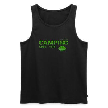 Camping 2014 Geschenk - Männer Premium Bio Tank Top - Schwarz - Vorne - Michal (187cm)