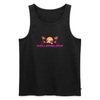 Rollerblade in California sunset - Männer Premium Bio Tank Top - Schwarz - Vorne - AI Model Male 178 light (178cm)