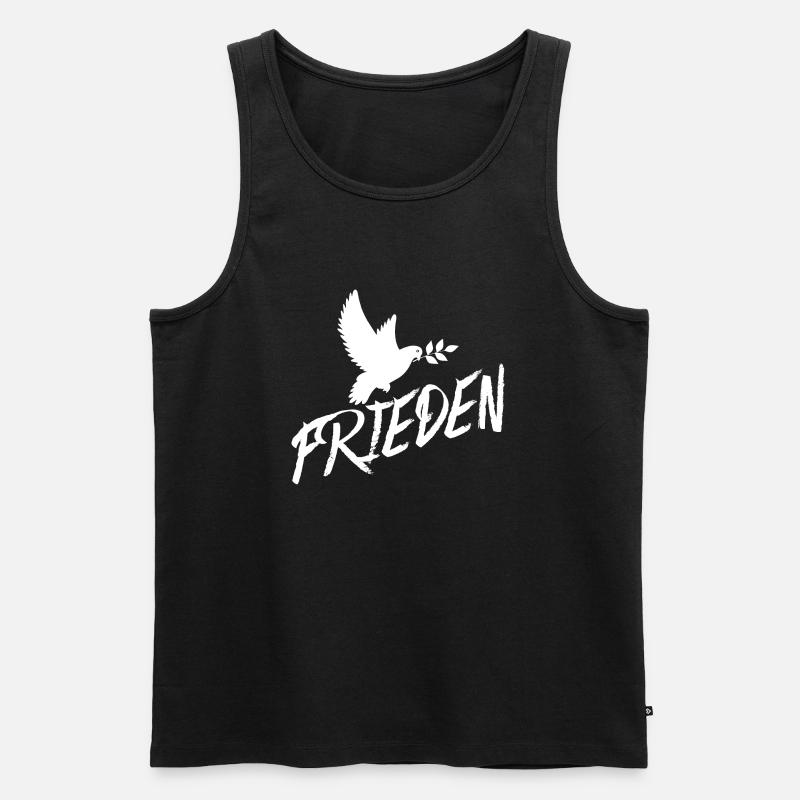 Frieden - Männer Premium Bio Tank Top - Schwarz