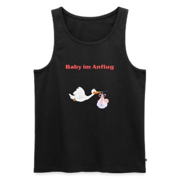 Baby im Anflug - Männer Premium Bio Tank Top - Schwarz - Vorne - AI Model Male 178 light (178cm)