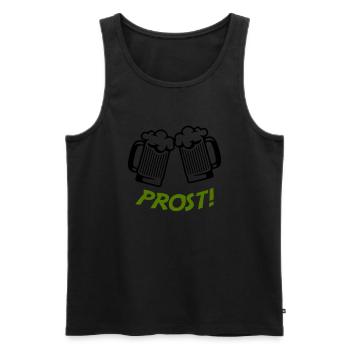 bier prost - Männer Premium Bio Tank Top - Schwarz - Vorne - Michal (187cm)