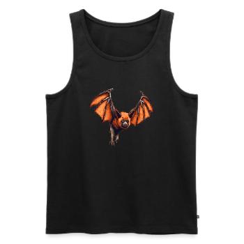 Pixeliger Flughund in retro 8 Bit Grafik - Männer Premium Bio Tank Top - Schwarz - Vorne - AI Model Male 178 light (178cm)