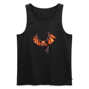 Flughund in alter 16 Bit Retro Grafik - Männer Premium Bio Tank Top - Schwarz - Vorne - AI Model Male 178 light (178cm)
