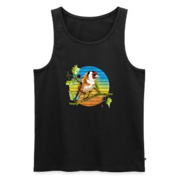 Bunter Vogel - Männer Premium Bio Tank Top - Schwarz - Vorne - Michal (187cm)