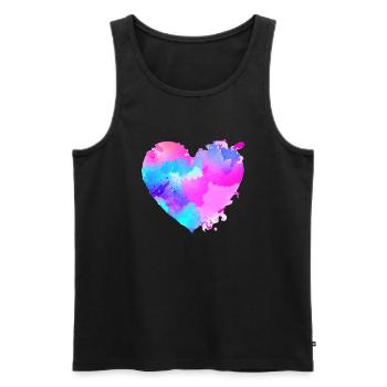 Verlobung Valentinstag Hochzeit Liebe Muttertag - Männer Premium Bio Tank Top - Schwarz - Vorne - Michal (187cm)