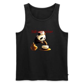 Süß und lecker Panda Bäcker. Geschenk - Männer Premium Bio Tank Top - Schwarz - Vorne - Michal (187cm)